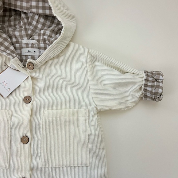 Stylish Hooded Corduroy Kids Jacket - Picture 6 of 8